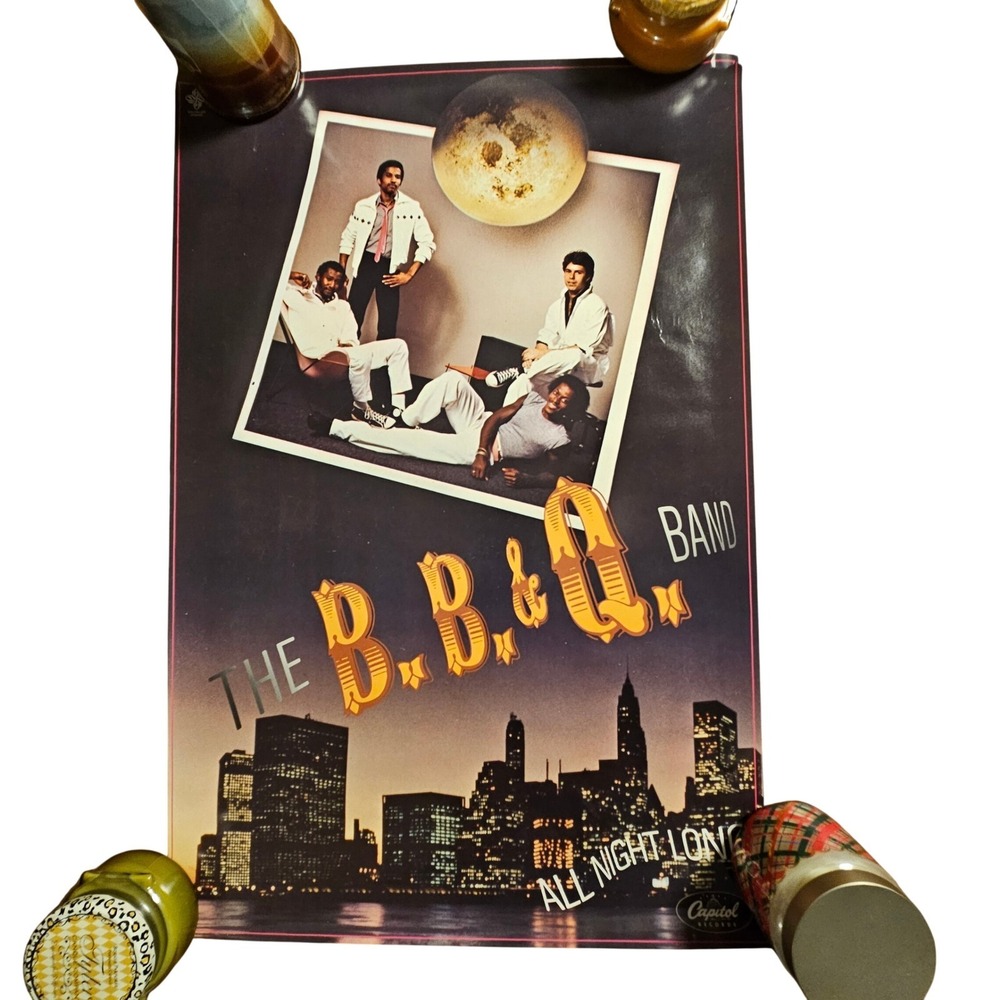 The B.B. & Q Band All Night Long Vintage 1982 Promo Album Poster 20x30‎ Capitol